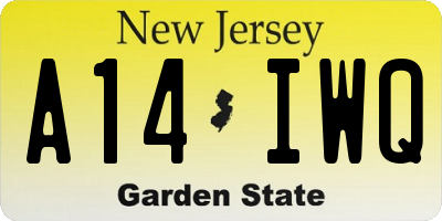 NJ license plate A14IWQ
