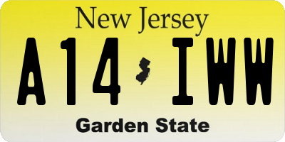 NJ license plate A14IWW