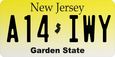 NJ license plate A14IWY