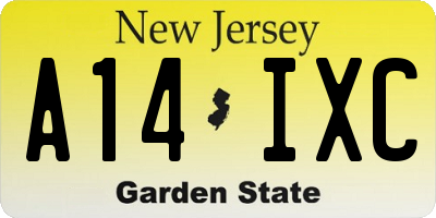 NJ license plate A14IXC