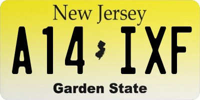 NJ license plate A14IXF