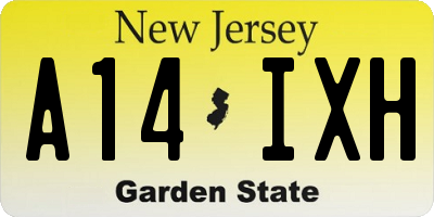 NJ license plate A14IXH
