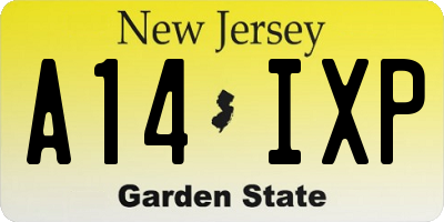 NJ license plate A14IXP