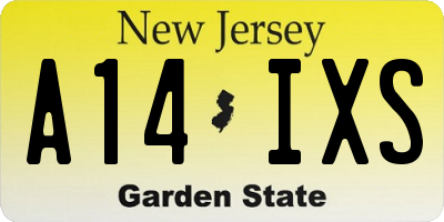 NJ license plate A14IXS