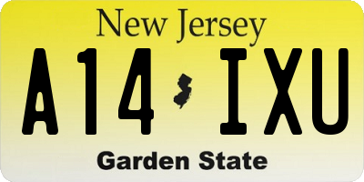 NJ license plate A14IXU