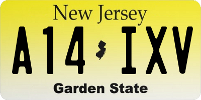 NJ license plate A14IXV