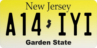 NJ license plate A14IYI