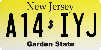 NJ license plate A14IYJ