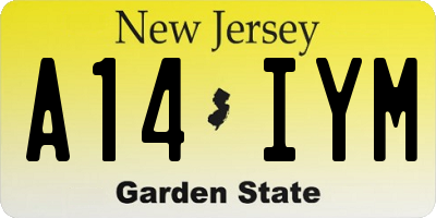 NJ license plate A14IYM