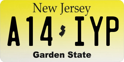 NJ license plate A14IYP