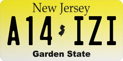 NJ license plate A14IZI