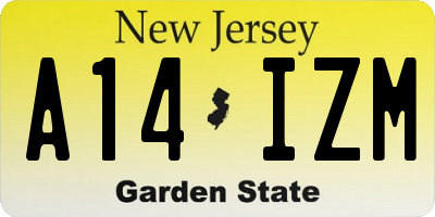 NJ license plate A14IZM