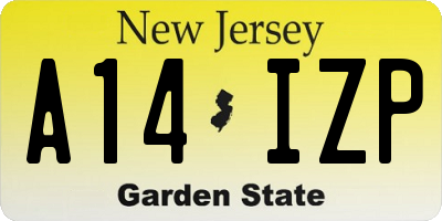 NJ license plate A14IZP