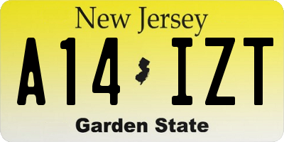 NJ license plate A14IZT