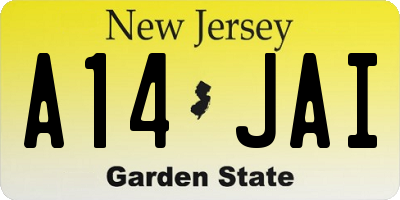 NJ license plate A14JAI