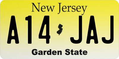 NJ license plate A14JAJ