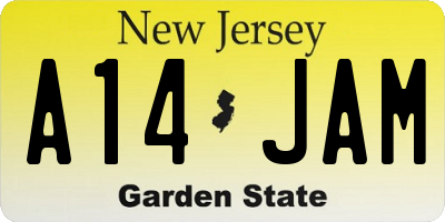 NJ license plate A14JAM