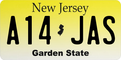 NJ license plate A14JAS