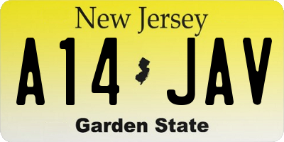 NJ license plate A14JAV