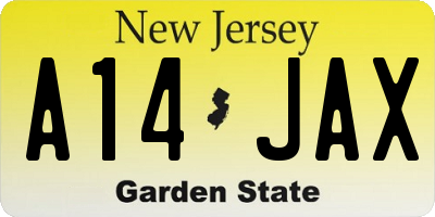 NJ license plate A14JAX