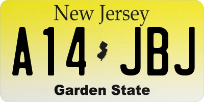 NJ license plate A14JBJ