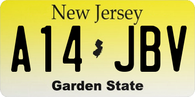 NJ license plate A14JBV