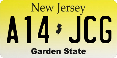 NJ license plate A14JCG