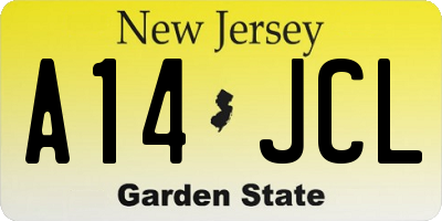 NJ license plate A14JCL