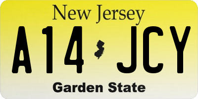 NJ license plate A14JCY