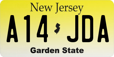 NJ license plate A14JDA