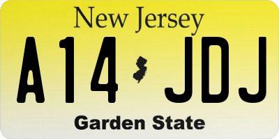 NJ license plate A14JDJ