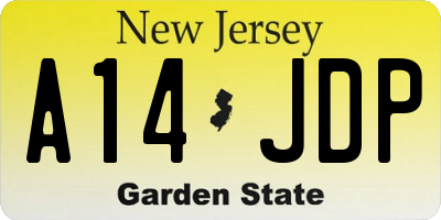 NJ license plate A14JDP
