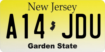 NJ license plate A14JDU