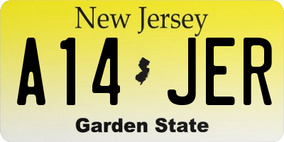 NJ license plate A14JER