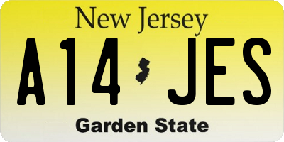NJ license plate A14JES