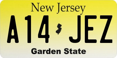 NJ license plate A14JEZ