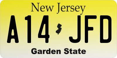 NJ license plate A14JFD