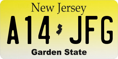 NJ license plate A14JFG