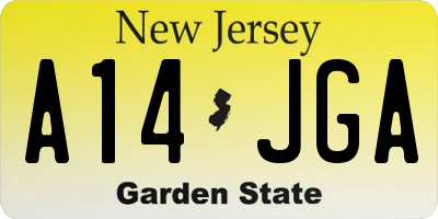 NJ license plate A14JGA