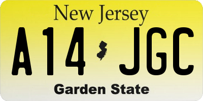 NJ license plate A14JGC