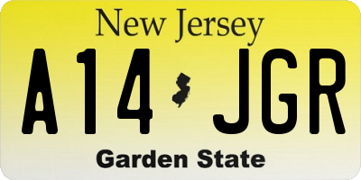 NJ license plate A14JGR