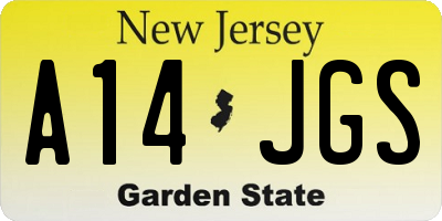 NJ license plate A14JGS