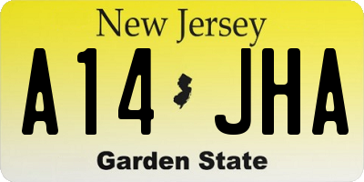 NJ license plate A14JHA