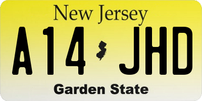 NJ license plate A14JHD