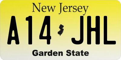 NJ license plate A14JHL
