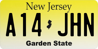 NJ license plate A14JHN