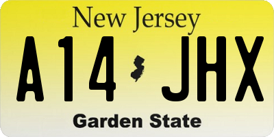 NJ license plate A14JHX