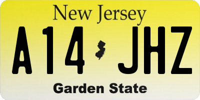 NJ license plate A14JHZ