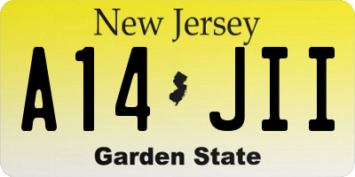 NJ license plate A14JII