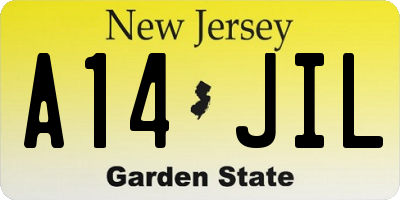 NJ license plate A14JIL